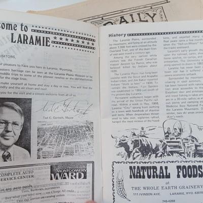 Vintage Wyoming Maps pamphlets and Centennial newspaper - Cheyenne - Laramie