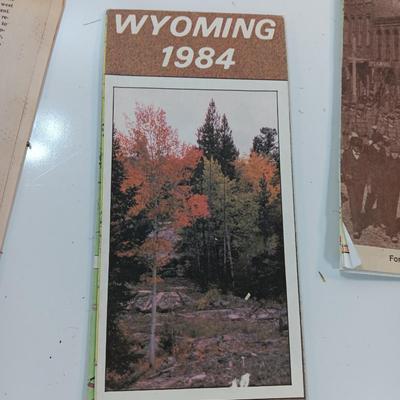 Vintage Wyoming Maps pamphlets and Centennial newspaper - Cheyenne - Laramie