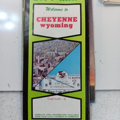 Vintage Wyoming Maps pamphlets and Centennial newspaper - Cheyenne - Laramie