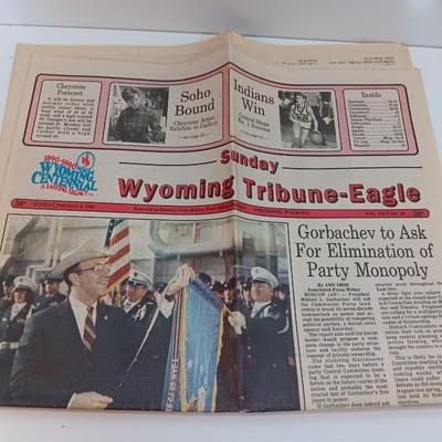 Vintage Wyoming Maps pamphlets and Centennial newspaper - Cheyenne - Laramie