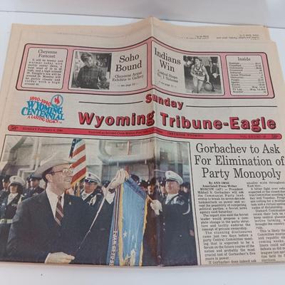 Vintage Wyoming Maps pamphlets and Centennial newspaper - Cheyenne - Laramie