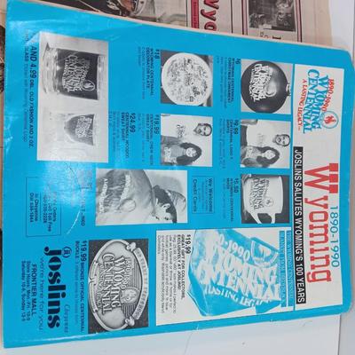 Vintage Wyoming Maps pamphlets and Centennial newspaper - Cheyenne - Laramie