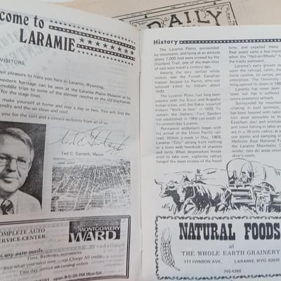 Vintage Wyoming Maps pamphlets and Centennial newspaper - Cheyenne - Laramie