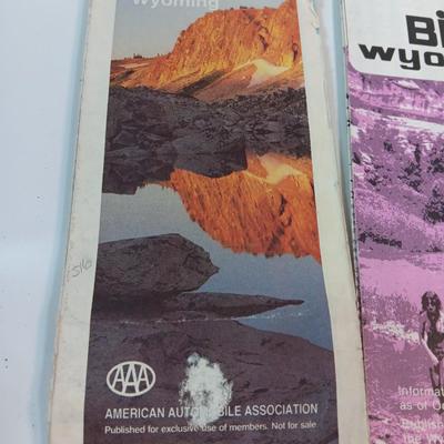 Vintage Wyoming Maps pamphlets and Centennial newspaper - Cheyenne - Laramie