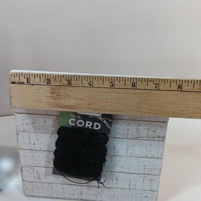 Western themed photo frame and a small slat wood memo board with metal clip