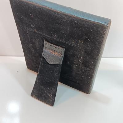 Western themed photo frame and a small slat wood memo board with metal clip