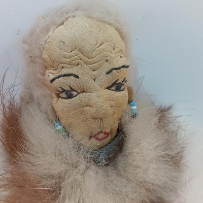 Vintage Inuit Collectible doll with fur coat and pants