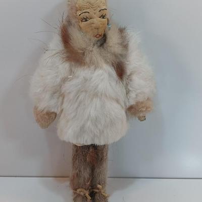 Vintage Inuit Collectible doll with fur coat and pants