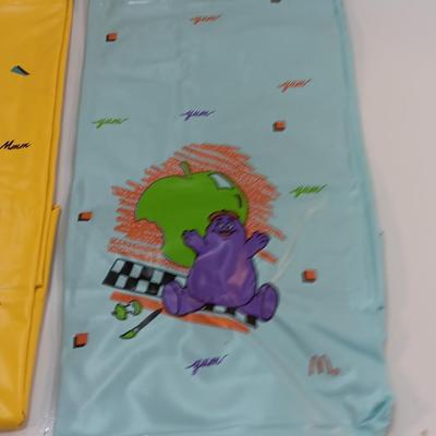 Two Reusable McDonald's Vinyl Plastic Happy Meal Lunch Bags 1988