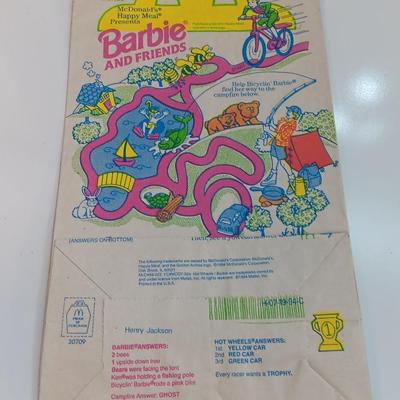 Collection of 1990's McDonalds Happy Meal Bag Hot Wheels / Barbie / Polly Pocket and others