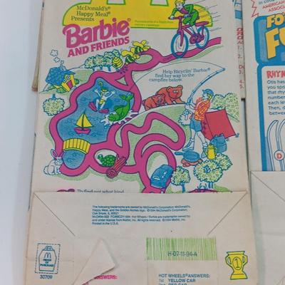 Collection of 1990's McDonalds Happy Meal Bag Hot Wheels / Barbie / Polly Pocket and others