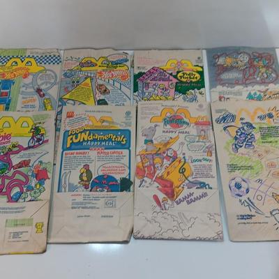 Collection of 1990's McDonalds Happy Meal Bag Hot Wheels / Barbie / Polly Pocket and others