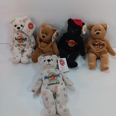 Collection of HARD ROCK cafe Bean bears - like beanie babies
