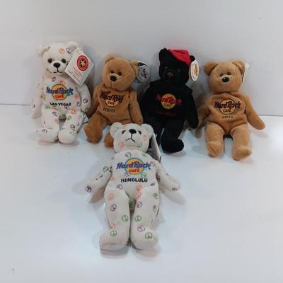 Collection of HARD ROCK cafe Bean bears - like beanie babies