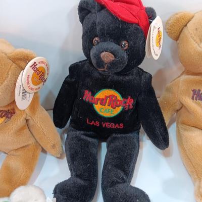 Collection of HARD ROCK cafe Bean bears - like beanie babies