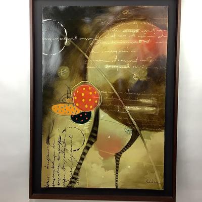 995 Original Acrylic on Paper Artwork titled "Metachin FB-5" by Sanford Wakeman