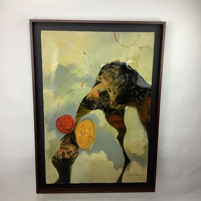 996 Original Acrylic on Paper Artwork titled "Metachin FB-GIR-2" by Sanford Wakeman