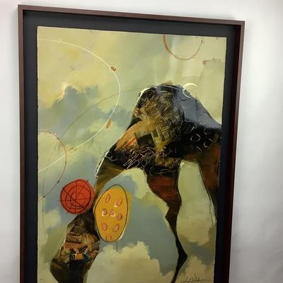 996 Original Acrylic on Paper Artwork titled "Metachin FB-GIR-2" by Sanford Wakeman