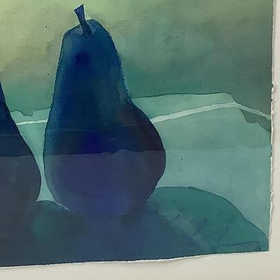 1000 Original Watercolor "August Second" Pears Painting by Christine Neill
