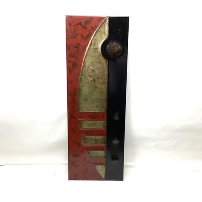 1009 Abstract Metal Art on Copper Artist Signed 1996