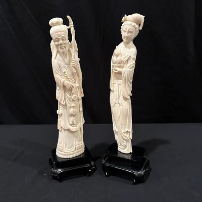 Asian Carved Figurines W/ Bases (SR-KL)