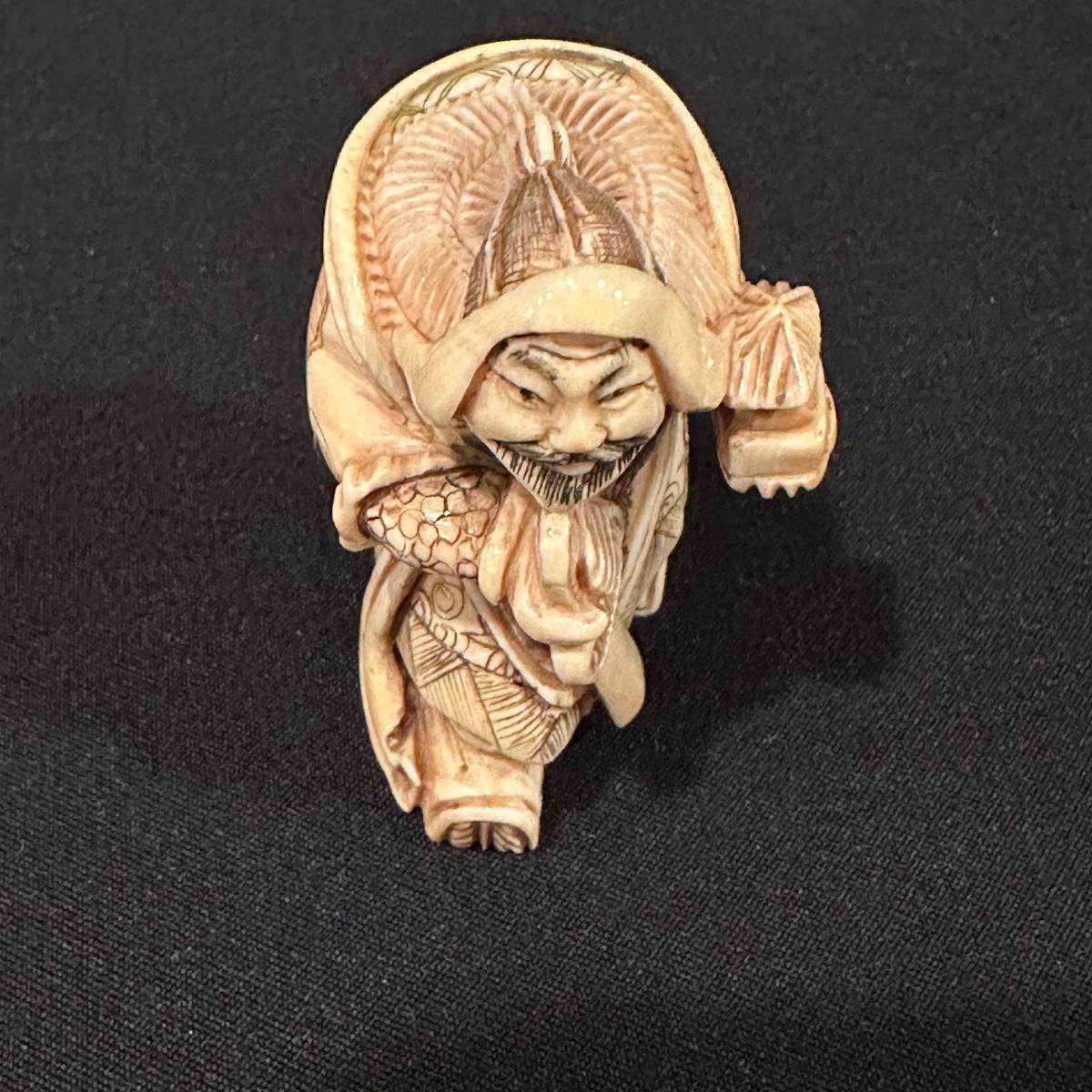 The Seven Immortals Carved Figurines on Wooden Stand (SRKL