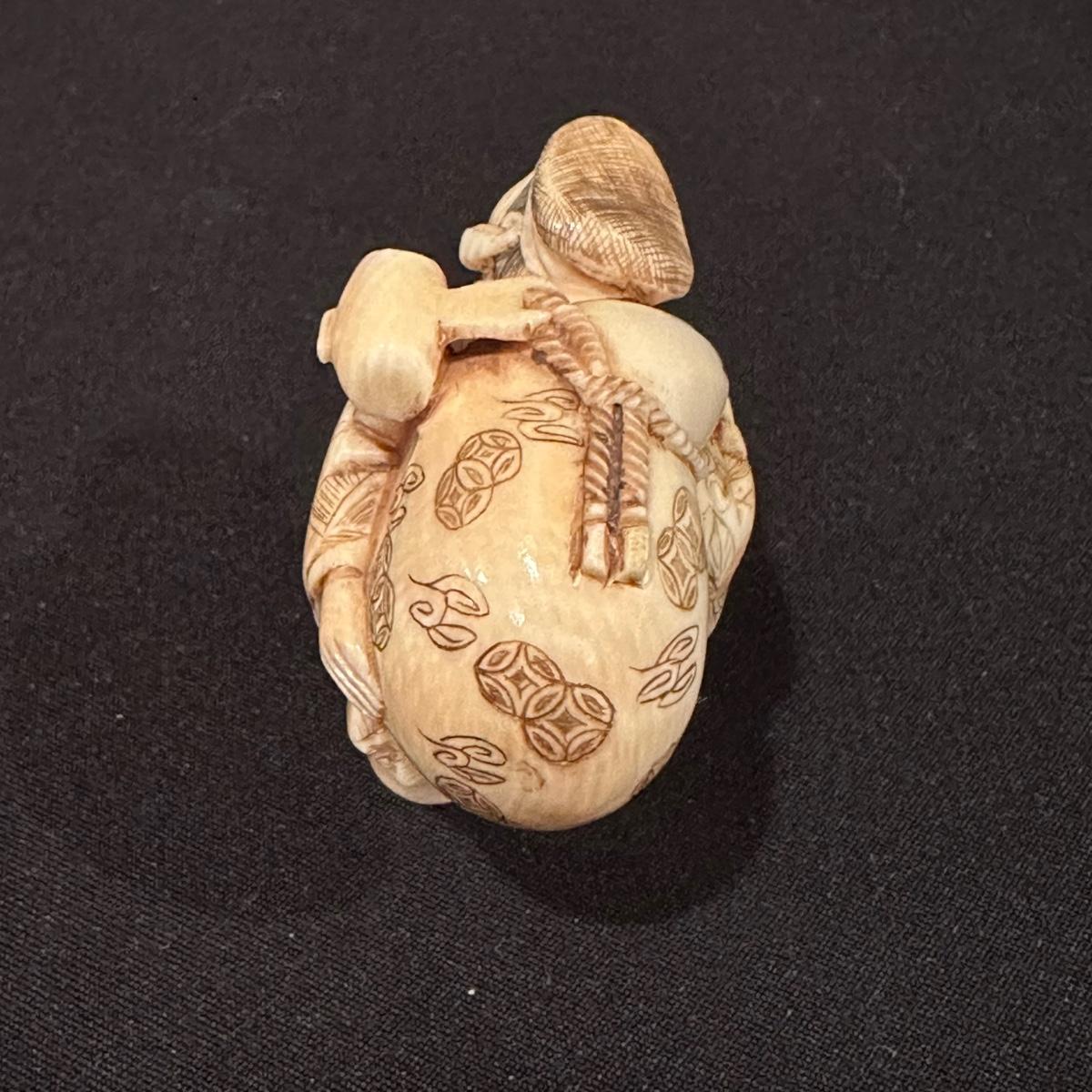 The Seven Immortals Carved Figurines on Wooden Stand (SRKL