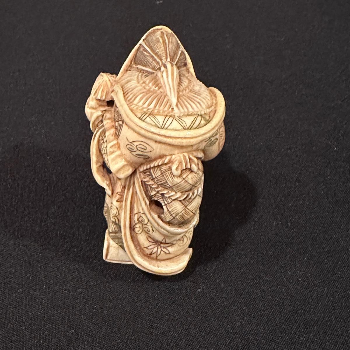 The Seven Immortals Carved Figurines on Wooden Stand (SRKL