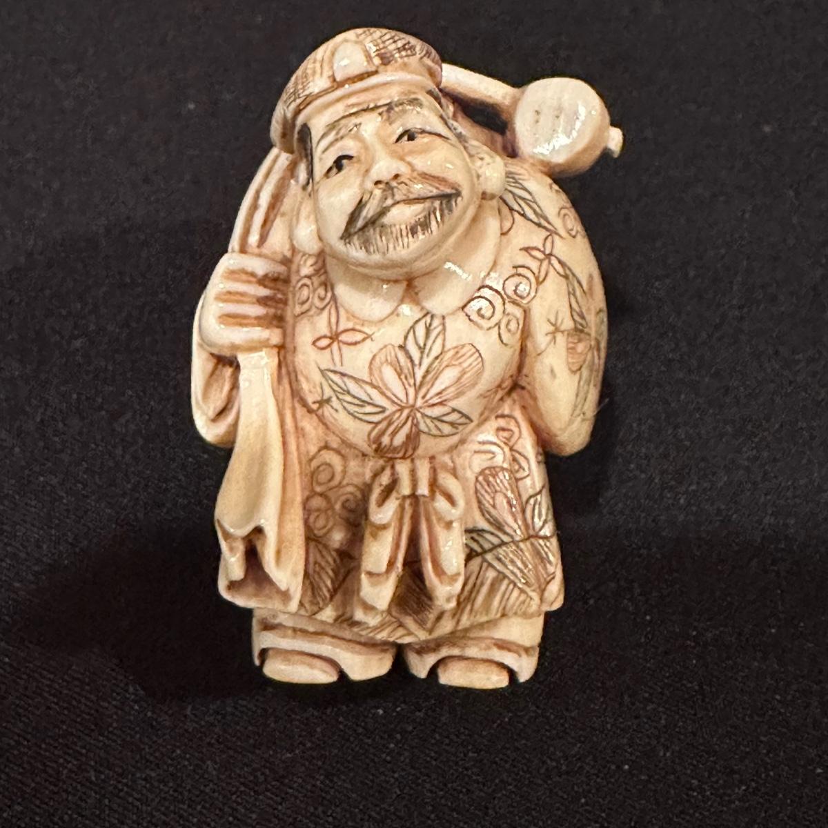 The Seven Immortals Carved Figurines on Wooden Stand (SRKL