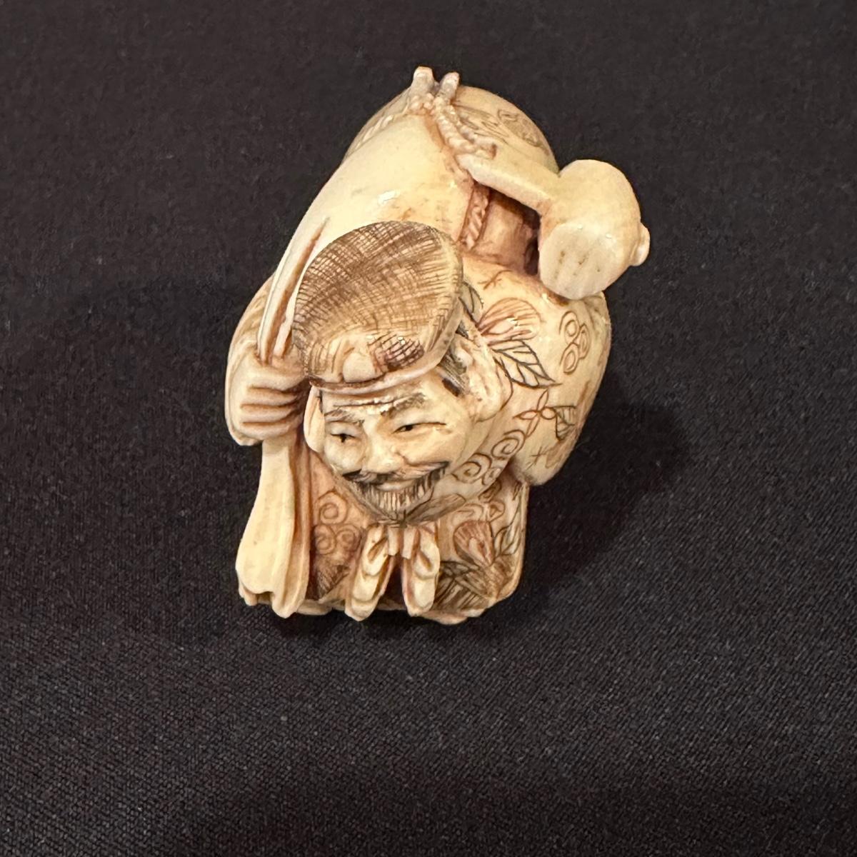 The Seven Immortals Carved Figurines on Wooden Stand (SRKL