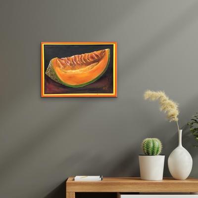 1011 Original Cantaloupe Painting MCM Dated 1977