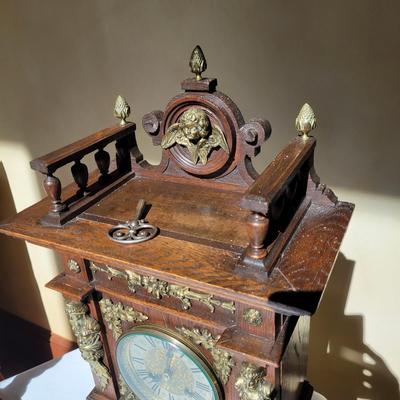 Ornate Mantel Clock and Candlesticks (K-DW)