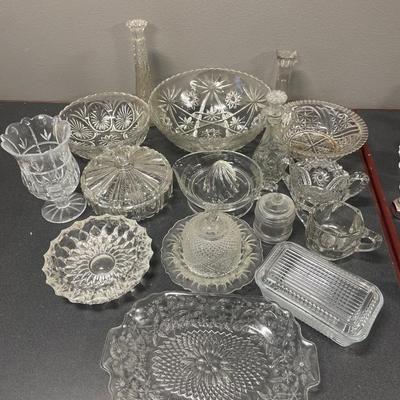 Various glassware items