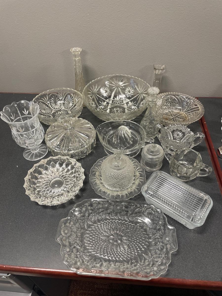 Various glassware items