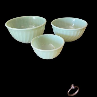 Fire King Jadeite Nesting Bowls (3) Perfect Condition