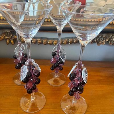 4 Beautiful Crystal Wine Glasses
