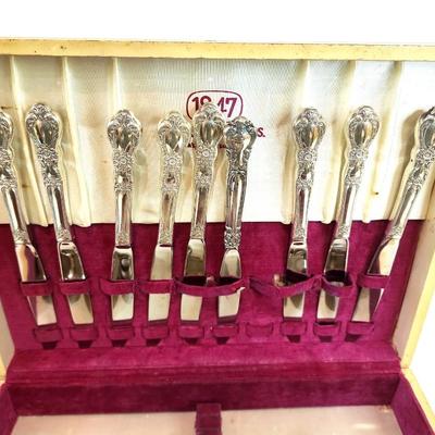 Lot #66  Vintage Silverplate Flatware Set in Box