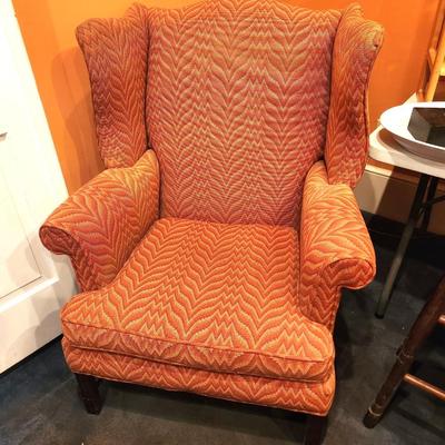 Lot #69  Heavy Winged Back Chair - Very Comfy