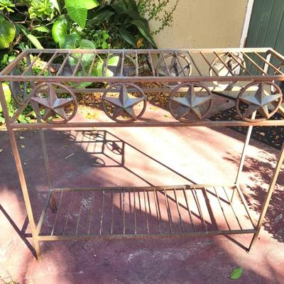 Lot #72  Contemporary metal Plant Stand/Outdoor Table - Lone Star