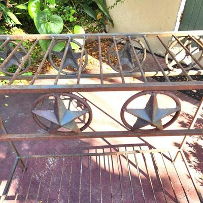 Lot #72  Contemporary metal Plant Stand/Outdoor Table - Lone Star