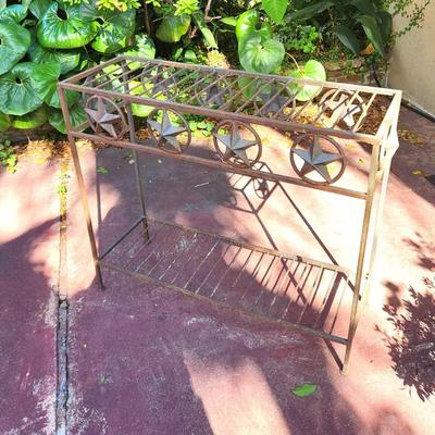 Lot #72  Contemporary metal Plant Stand/Outdoor Table - Lone Star