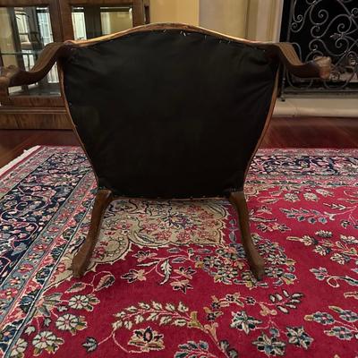Pair of Carved French Style Upholstered Side Chairs (SR-KL)