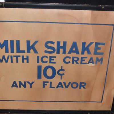 Very Vintage Diner 10 Cent Milk Shake Sign 29.75x23.25