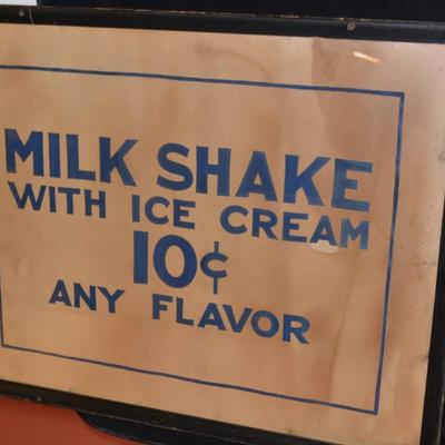 Very Vintage Diner 10 Cent Milk Shake Sign 29.75x23.25