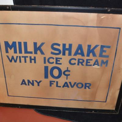 Very Vintage Diner 10 Cent Milk Shake Sign 29.75x23.25