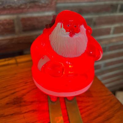 Fantastic Plastic Santa on Skis night light