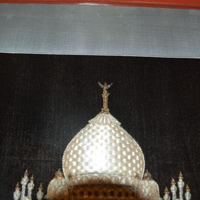 Silk Embroidery on Velvet "Taj Mahal" 20x16