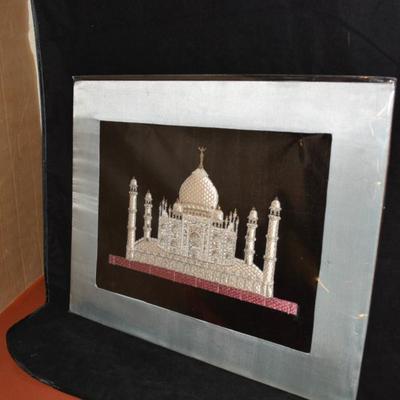 Silk Embroidery on Velvet "Taj Mahal" 20x16