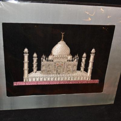 Silk Embroidery on Velvet "Taj Mahal" 20x16
