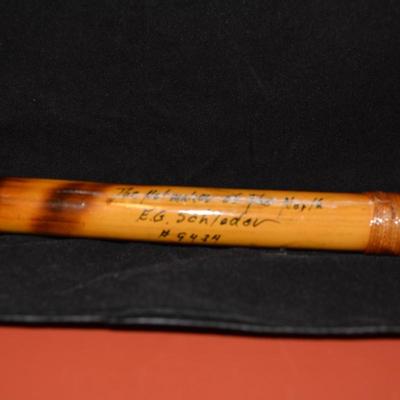Vintage Bamboo Hiking Stick, E.G. Schlader 45"